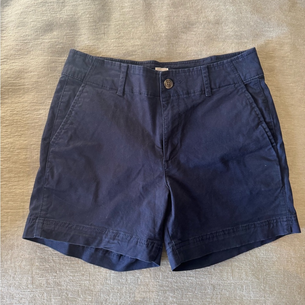 GAP Gap for Good Navy Chino Shorts Size 2 Mid Rise Cotton Stretch 5” Short - Picture 3 of 11